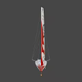 Game Movie Character Featured on Sailboat Model with K-LINE Logo and Red Heart Design