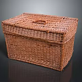 Handwoven Wicker Storage Basket with Lid for Home Organization and Decor