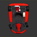Red Go Kart Featuring Black Wheels Metal Frame And Racing Seat Design