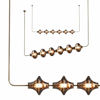 Vintage Metal Restaurant Bar Chandelier 3d model