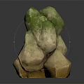 Natural Green Beige Yellow Irregular Shaped Stone Stacked Decorative Display Piece