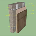 Detailed Building Components Featuring Structural Wall Fastening Elements and Support Systems 3d model