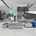 Modern Clothing Store Interior With Display Tables Mannequins And Bright Lighting Design