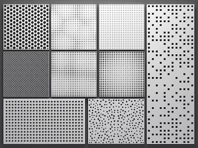 Modern Punched Plate Perforated Aluminum Plate Gradient Perforated Plate Perforated Wall Panel Mine Screen Exterior Wall Orifice Plate 3d model