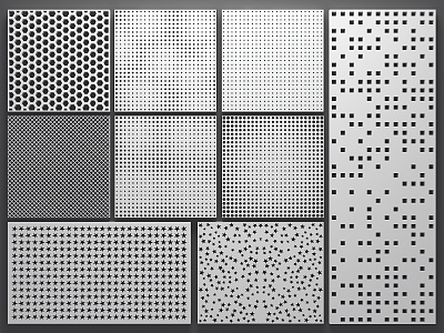 Modern Punched Plate Perforated Aluminum Plate Gradient Perforated Plate Perforated Wall Panel Mine Screen Exterior Wall Orifice Plate 3d model