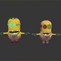 Minions Yellow Animated Characters With Blue Overalls Goggles And Outstretched Arms