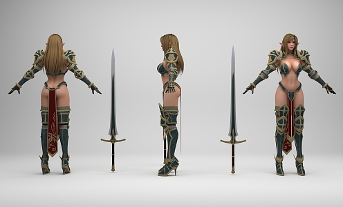 Modern Game Role Game Role Warrior 3d model