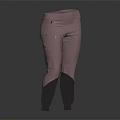 Pink And Gray Color Blocked Casual Pants With Functional Pockets And Slim Fit