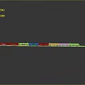 Detailed Colorful Model Train With Multiple Carriages On Gray Background Track
