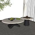 coffee table mother coffee table fruit ornaments round coffee table 3d model