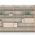Modern Bookcase Interior Design With Open Shelves Drawers Potted Plants And Books