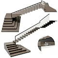 Modern Wooden Staircase With Glass Handrail And Floating Steps Design