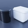Modern Black And White Toilet Designs With Sleek Square Lid And Contemporary Style