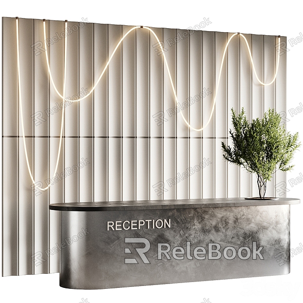 Light Luxury Metal Front Desk Reception Desk model