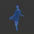 Woman Wearing Off Shoulder Dress with Clutch Bag Striking Elegant Pose on Gray Background