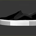 Stylish Black Slip On Shoes With White Sole And Simple Design For Daily Wear
