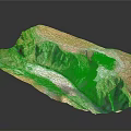 Majestic Rocky Mountain Landscape With Deep Canyon And Ancient Structures In Terrain