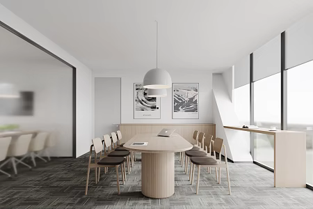 Modern office conference room negotiation area 3d model