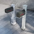 Sturdy Two White Commercial Mailbox Posts With Black Mailboxes For Outdoor Use