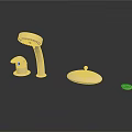 Luxury Gold Bathroom Faucet Set With Spout Handle And Drain Cover
