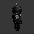 Blue And Black Shining Roller Skates With Four Wheels And Adjustable Straps