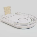Miniature Circular Platform Model With Railing Woven Structure And Rotating Section