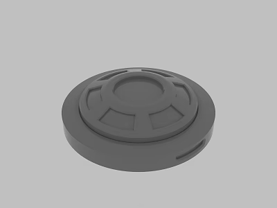 Gray Circular Mechanical Component With Intricate Groove And Central Hole Design 3d model