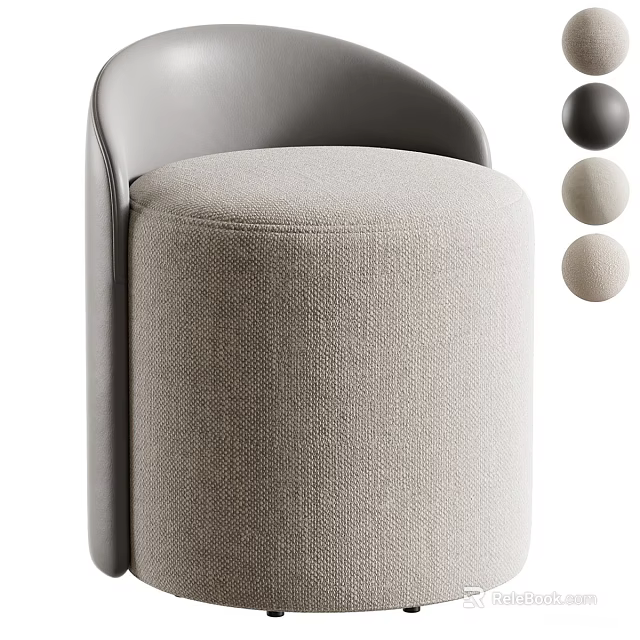 Modern Upholstered Leisure Chair With Beige Fabric And Multiple Color Options 3d model 