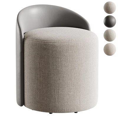 Modern Upholstered Leisure Chair With Beige Fabric And Multiple Color Options 3d model