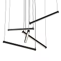 Modern Linear Chandelier Design With Multiple Hanging Bars And Sleek Hanging Structure 3d model