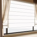 Beige Curtains With Layered Window Design And Natural Light In Modern Room Interior