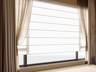 Modern Shangri-La blinds venetian blinds curtain gauze curtain 3d model