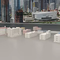 Multiple Office Building Models With Various Architectural Styles And Different Colors 3d model