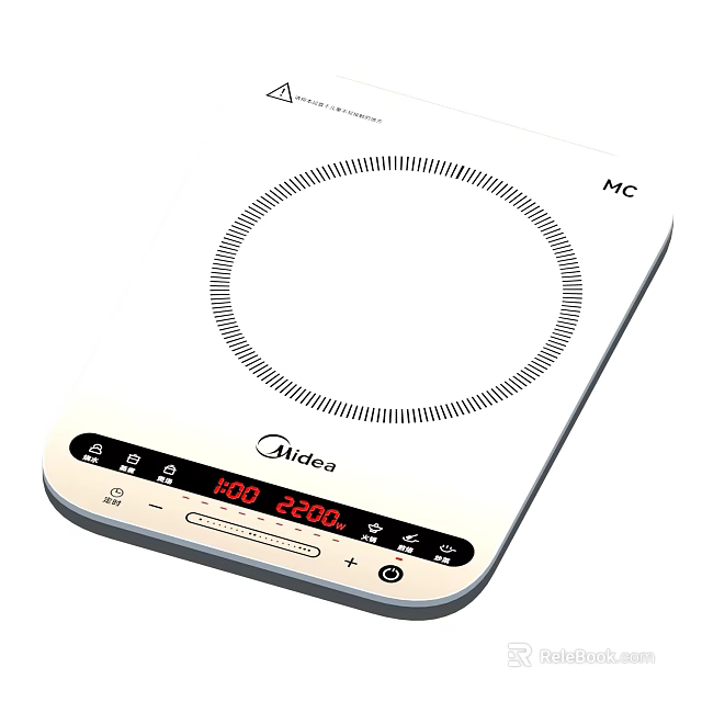 Midea Induction Cooker With Digital Display And Control Panel Kitchen Appliance 3d model 