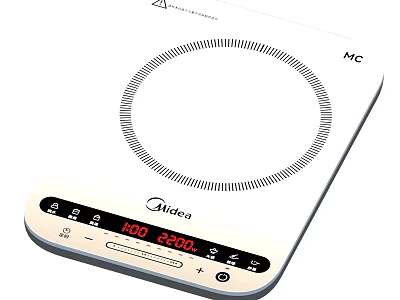 Midea Induction Cooker With Digital Display And Control Panel Kitchen Appliance 3d model