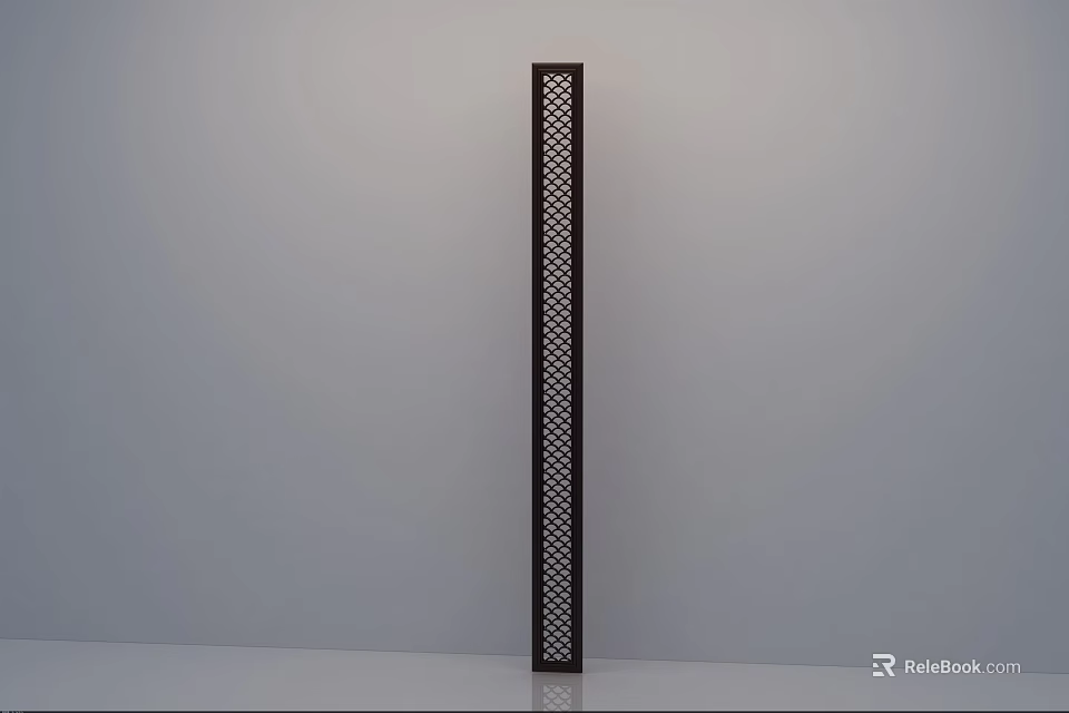 Modern Black Room Divider With Grid Pattern Design For Interior Space 3d model