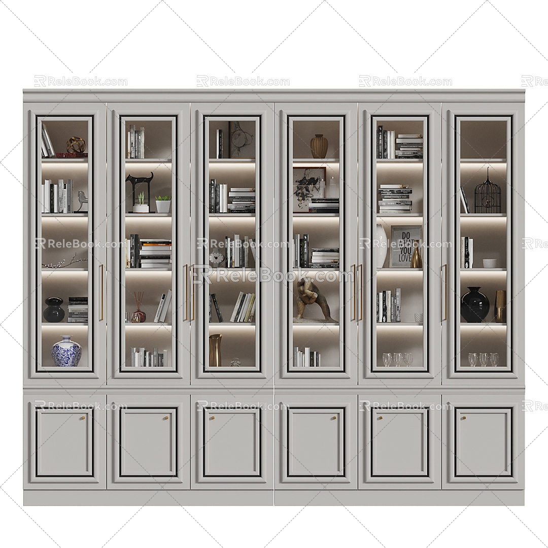 Neoclassical wardrobe and decoration 3d model