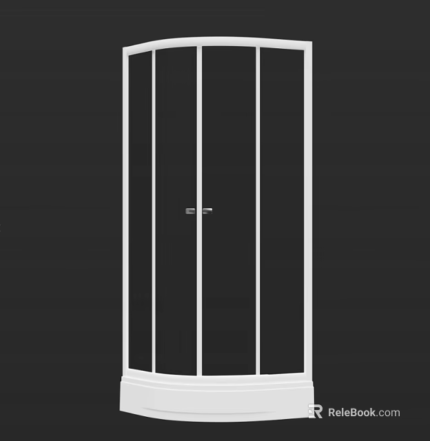 White Modern Room Divider With Vertical Lines For Stylish Interior Space Separation 3d model 