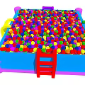 Inflatable Colorful Ball Pit with Bright Colored Ladders and Plastic Balls for Kids Play