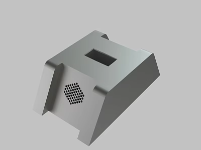 Gray 3D Model Device With Square Opening And Honeycomb Pattern Holes 3d model