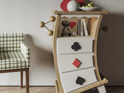 Modern Curved Side Cabinet Art Decorative Cabinet Curved Shape Bookcase Rack Children Side Cabinet Leisure Chair 3d model