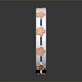 Elegant Silver Ring With Copper Flower Decorations And Polished Metal Band