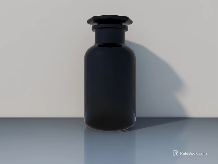 Modern Storage Cabinet Shelf Display With Black Bottle On Gray Surface And Light Wall 3d model 