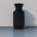 Modern Storage Cabinet Shelf Display With Black Bottle On Gray Surface And Light Wall