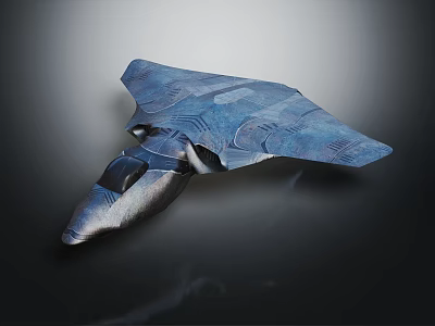 Futuristic Blue Textured Aerodynamic Drone Model With Sleek Surface Design Features 3d model