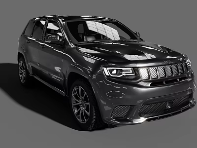 Black Sporty SUV Car With Sleek Body Design Front Grille Headlights And Alloy Wheels 3d model