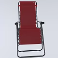 Red Folding Outdoor Chair With Metal Frame For Camping And Patio Use
