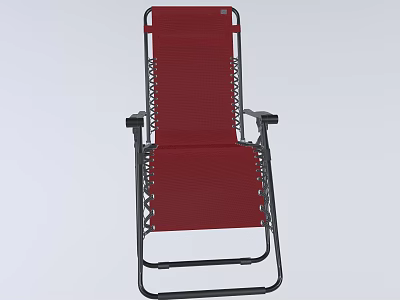 Red Folding Outdoor Chair With Metal Frame For Camping And Patio Use 3d model