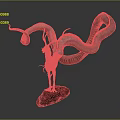 Game Movie Character Fantasy Creature Featuring Multiple Curved Tentacles Pinkish Gray Body Green Accents Red Base