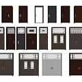 Various Security Doors with Modern Designs Glass Inserts and Decorative Details 3d model